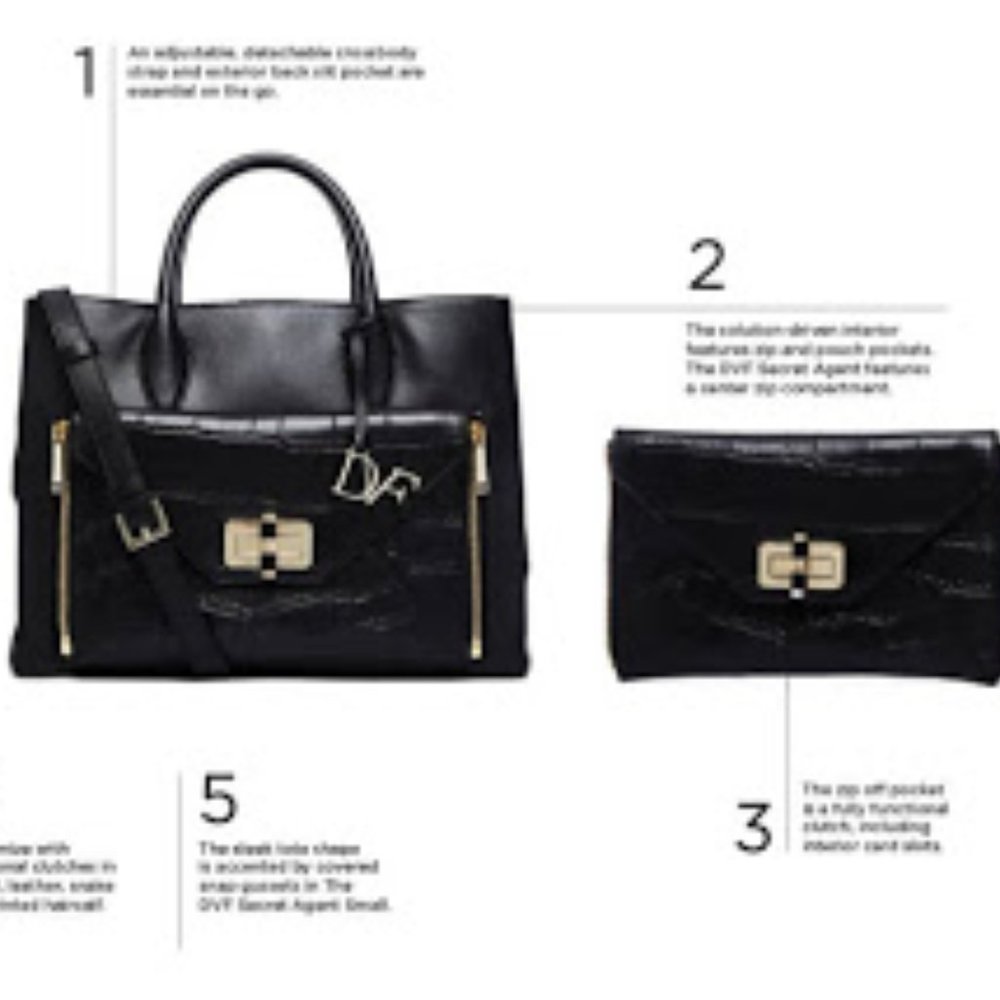 Diane Von Furstenberg Secret Agent Leather Purse